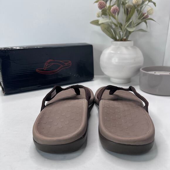 LLSOARS Orthotic Plantar Fasciitis Arch Support Flip Flop Brown Women 8M NWB - Picture 4 of 10